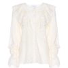 SoAllure Camicia Rouches Manica Lunga Pizzo Cotone Camicie E Top