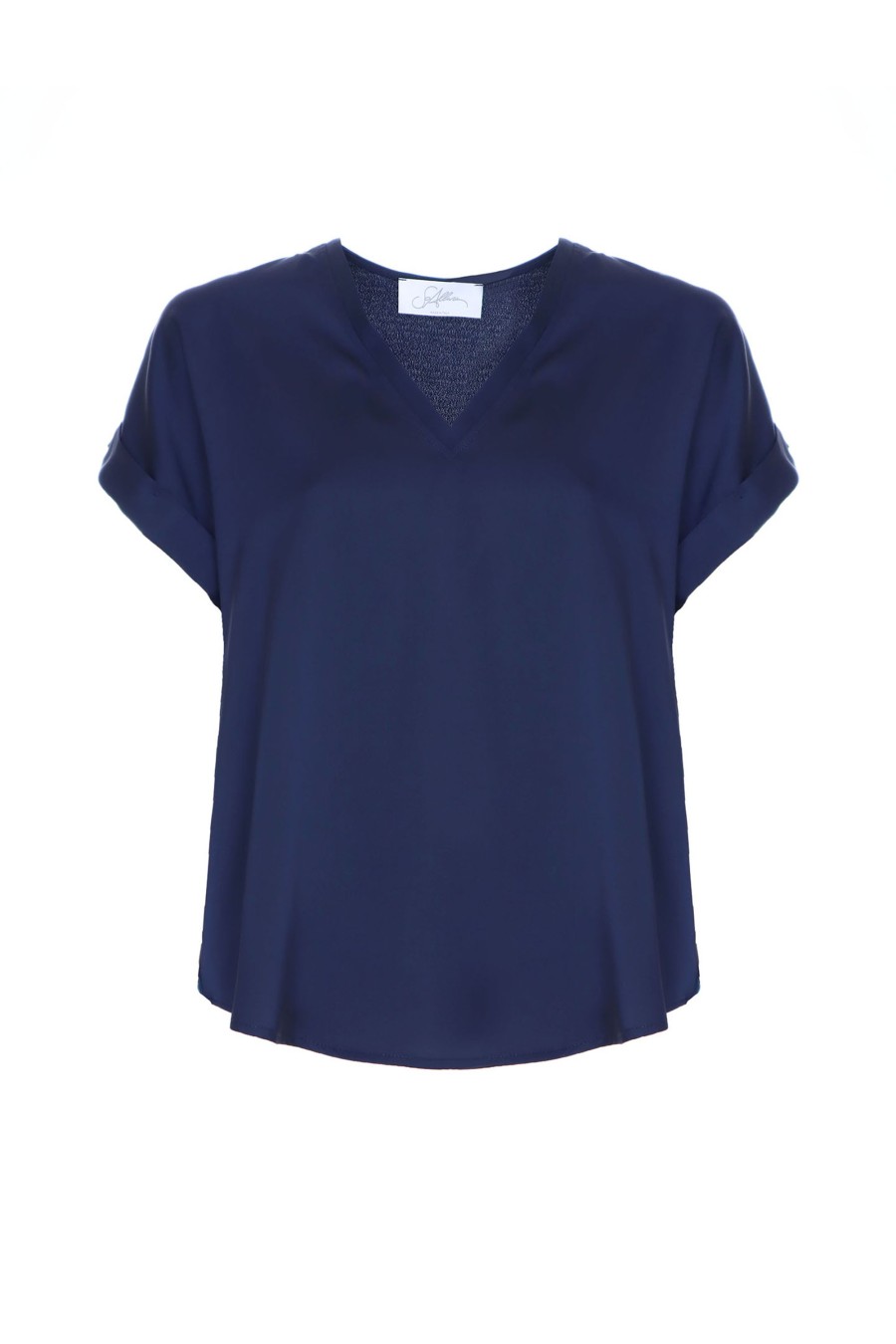 SoAllure Blusa Scollo A V Manica Corta In Raso Camicie E Top