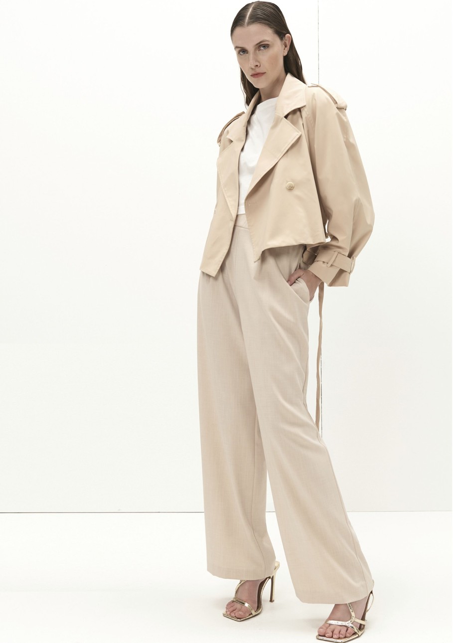 SoAllure Trench Crop Revere Variante Unica Outerwear